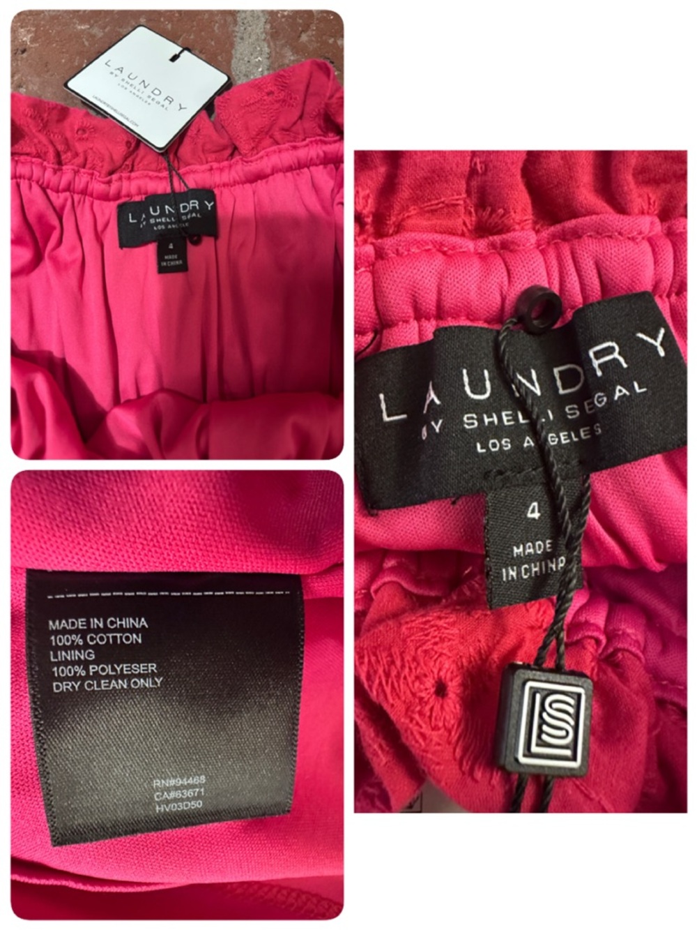 NWT Laundry By Shelli Segal Bright Pink Rose Size 4 Off the Shoulder Maxi Dress - Picture 2 of 16